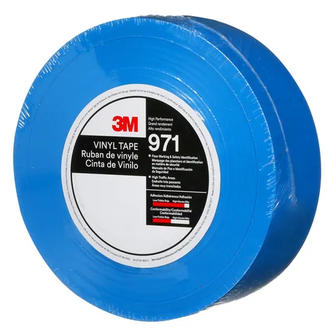 3M 7100253141 Durable Floor Marking Tape 971, Blue, 2 in x 36 yd, 17 mil, 6 Rolls/Case, Individually Wrapped Conveniently Packaged — General Accessories
