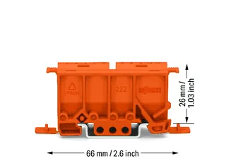 Wago 222-500 Mounting carrier; for 222 series splicing connectors; orange — Terminal Blocks