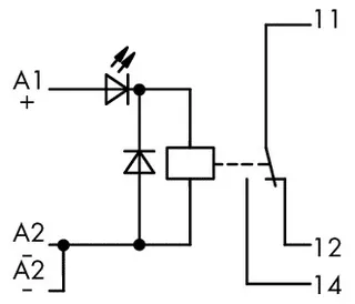 Wago 286-394/004-000 Relay module; Nominal input voltage: 24 VDC; 1 changeover contact; Limiting continuous current: 1 A; with gold contacts; Railway; Red status indicator; Module width: 15 mm; light gray — Contactors & Relays