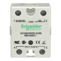 Schneider Electric 6210AXXSZS-AC90 Relay, SE Relays, solid state, SPST NO, 10A, 24…280 VAC, 90...280 VAC Uc, SCR AC zero cross, screw terminal — General Accessories