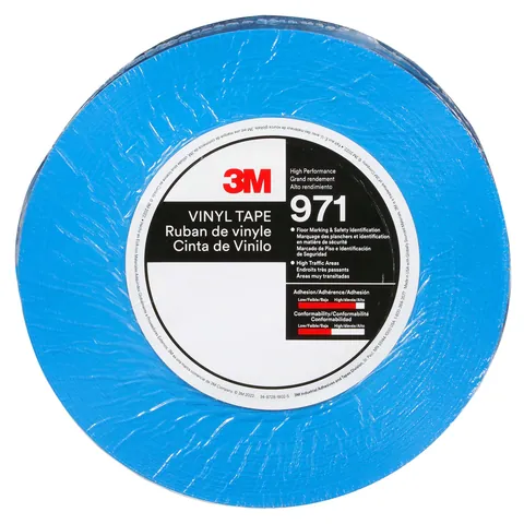 3M 7100253517 Durable Floor Marking Tape 971, Blue, 3 in x 36 yd, 17 mil, 4 Rolls/Case — General Accessories