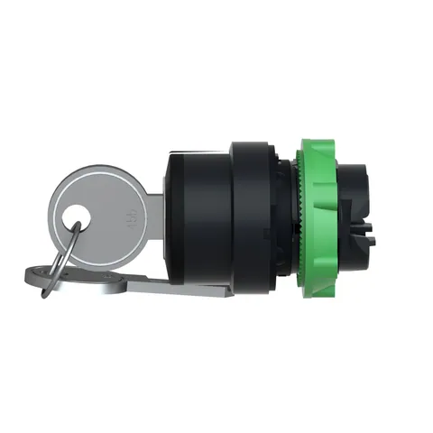 Schneider Electric ZB5AG02 Head for key switch selector, Harmony XB5, plastic, black, 22mm, key 455, 2 positions, stay put — Interruptores y aparamenta modular