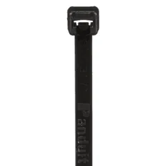 Panduit PLT4S-C0 Pan-Ty® PLT4S-C0 Cable Tie, Black, UV PA6.6, 14.5"L, 50lb, PK100 — Connectors & Plugs