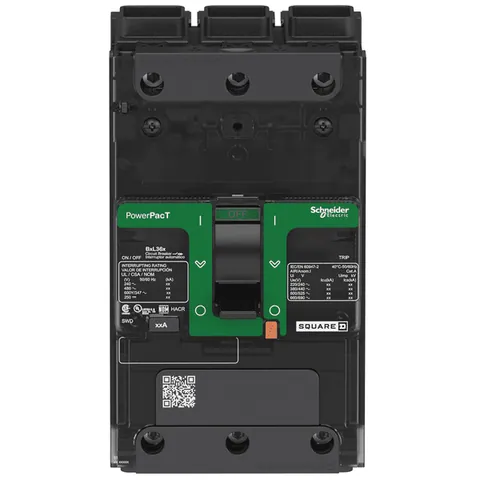 Schneider Electric BDF36080 Circuit breaker, PowerPacT B, 80A, 3 pole, 600Y/347VAC, 14kA, terminal nut, thermal magnetic, 80% — PLCs