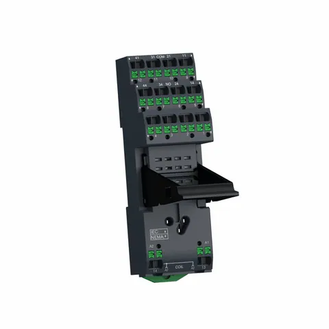 Schneider Electric RXZE14P push in socket with clamp, Harmony Electromechanical Relays, for RXM relays, 12A 2CO, 6A 4CO, push in terminals, separate contact — Akcesoria ogólne