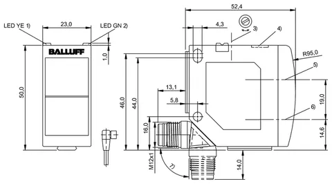 Balluff BOS017C BOS017C BOS 23K-PU-LH10-S4 Cubic Diffuse Sensor — Optical & Photoelectric Sensors
