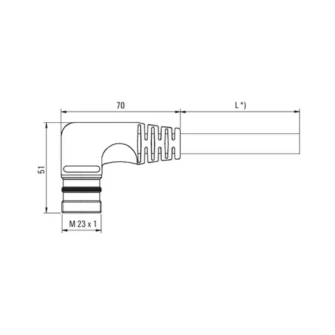 Weidmuller 1906290500 M23 Connector Sensor/Actuator Line 12-Pole 5m — Industriekabel & Leitungen