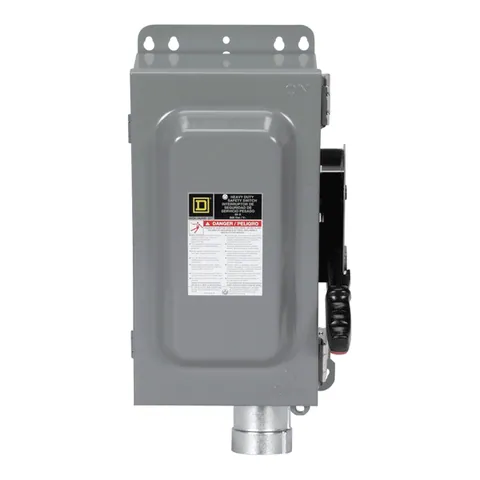 Schneider Electric H362AWH Safety switch, heavy duty, fusible, 60A, 600VAC, 600VDC, 3 poles, 50hp, NEMA 12K, Hubbellock receptacle — General Accessories
