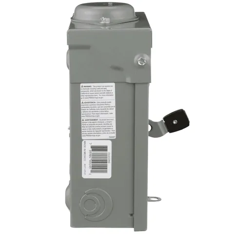 Schneider Electric DU222RB Safety switch, general duty, non fusible, 60A, 2 pole, 10hp, 240VAC, NEMA 3R, bolt on provision — General Accessories