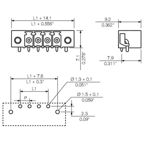 Weidmuller 1862580000 3.81 mm PCB Plug-in Connector, Male Header, 3 Poles, 90° — Accessori generali