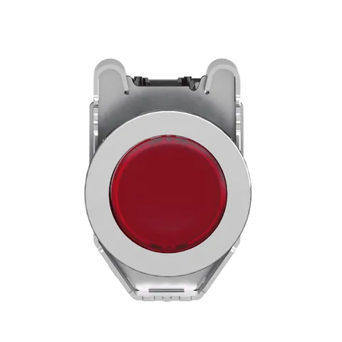 Schneider Electric XB4FW34M5 Illuminated push button, Harmony XB4, metal, red flush mounted, 30mm, universal LED, plain lens, 1NO + 1NC, 230V AC — Interruttori e apparecchiature modulari