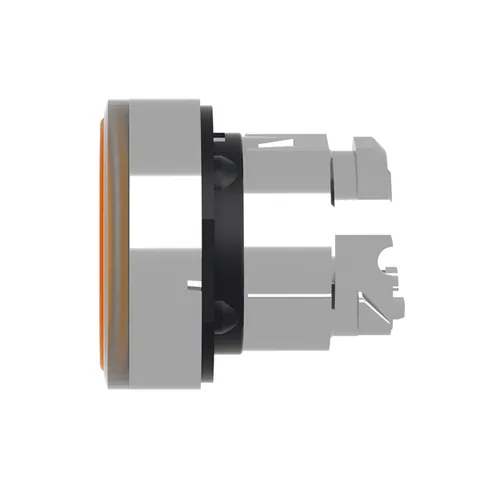 Schneider Electric ZB4BW353 Head for illuminated push button, Harmony XB4, metal, orange flush, 22mm, universal LED, spring return, plan lens — Switches & Modular Apparatus