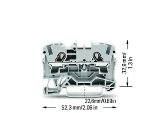 Wago 2004-1201 TOPJOB®S feedthrough terminal block; rail mount; 2-conductor; 6.2 mm wide; gray — Terminal Blocks