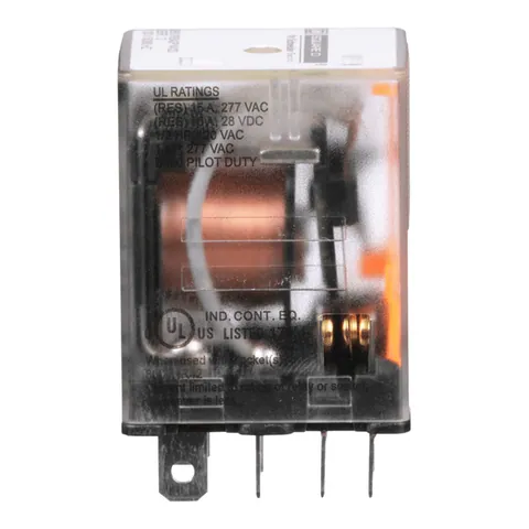 Schneider Electric 8501RS42P14V20 Plug in relay, Type R, miniature, 1 HP at 277 VAC, 15A resistive at 120 VAC, 8 blade, DPDT, 2 NO, 2 NC, 120 VAC coil — Accesorios generales