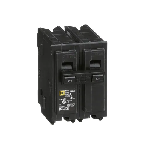 Schneider Electric HOM220 Mini circuit breaker, Homeline, 20A, 2 pole, 120/240VAC, 10kA AIR, standard type, plug in, UL — Accessori generali