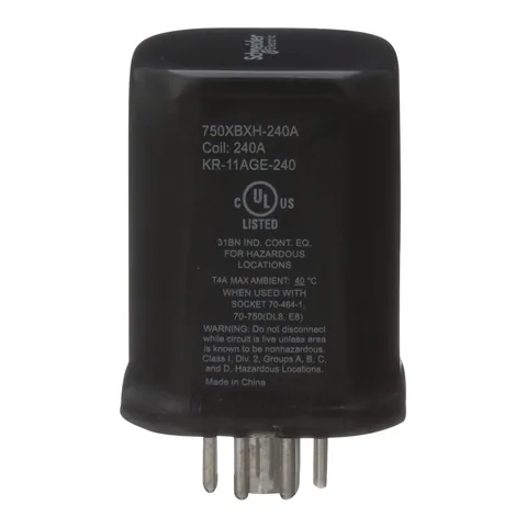 Schneider Electric 750XBXH-240A Power relay, SE Relays, 12A, DPDT, 240 VAC, hermetically sealed contacts, hazardous location series — Akcesoria ogólne