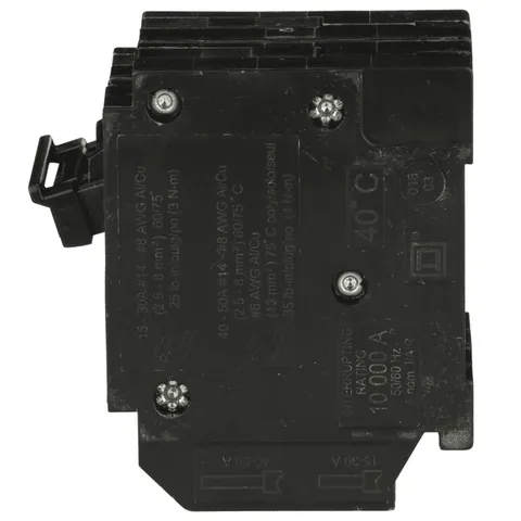 Schneider Electric HOMT215250 Quad tandem circuit breaker, Homeline, 1 x 2 pole at 15A, 1 x 2 pole at 50A, 120/240VAC, 10kA AIR, plug in, UL — Accessori generali