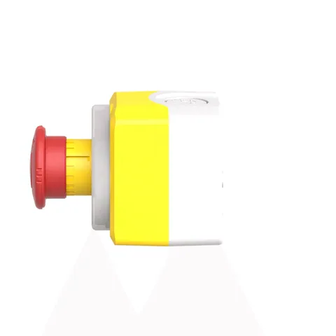 Schneider Electric XALK178W3B140G Control station, Harmony XALD, XALK, plastic, yellow lid, 1 Estop push button 40mm, turn to release, illum ring white red fixed, 1NO 2NC, 24V AC DC — Allgemeines Zubehör