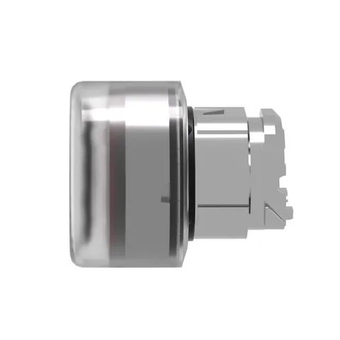 Schneider Electric ZB4BW543 Illuminated Push Button Head, Harmony XB4, Metal, Red Flush, 22mm, Universal LED, Spring Return, Clear Boot — Control e HMI
