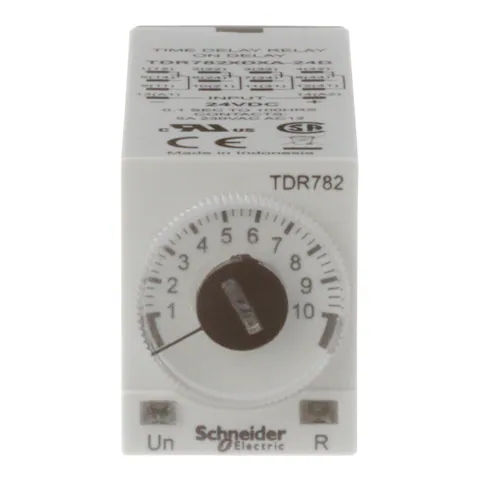 Schneider Electric TDR782XDXA-24D Time delay relay, SE Relays, 4PDT, 5A, 24 VDC, 100 ms to 100 hours, 7 time scales, on-delay function, socket compatible — Akcesoria ogólne