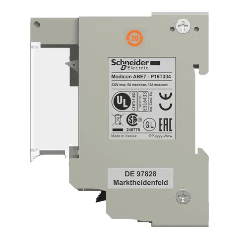Schneider Electric ABE7P16T334 sub-base for plug-in relay ABE7 - 16 channels - fuses - relay 12.5 mm — Remote I/O & Communication