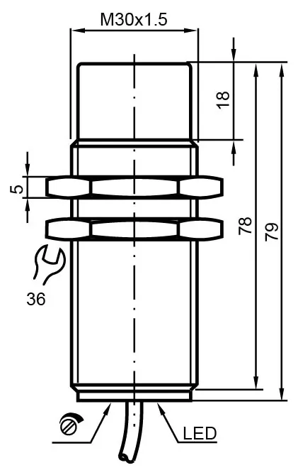 Pepperl+Fuchs CJ10-30GM-E2 Capacitive sensor — Allgemeines Zubehör