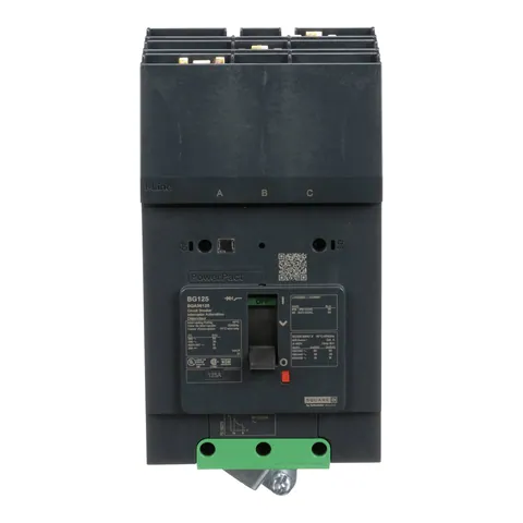 Schneider Electric BGA36125 Circuit breaker, PowerPacT B, 125A, 3 pole, 600Y/347VAC, 18kA, I-Line, thermal magnetic, 80%, ABC — Allgemeines Zubehör